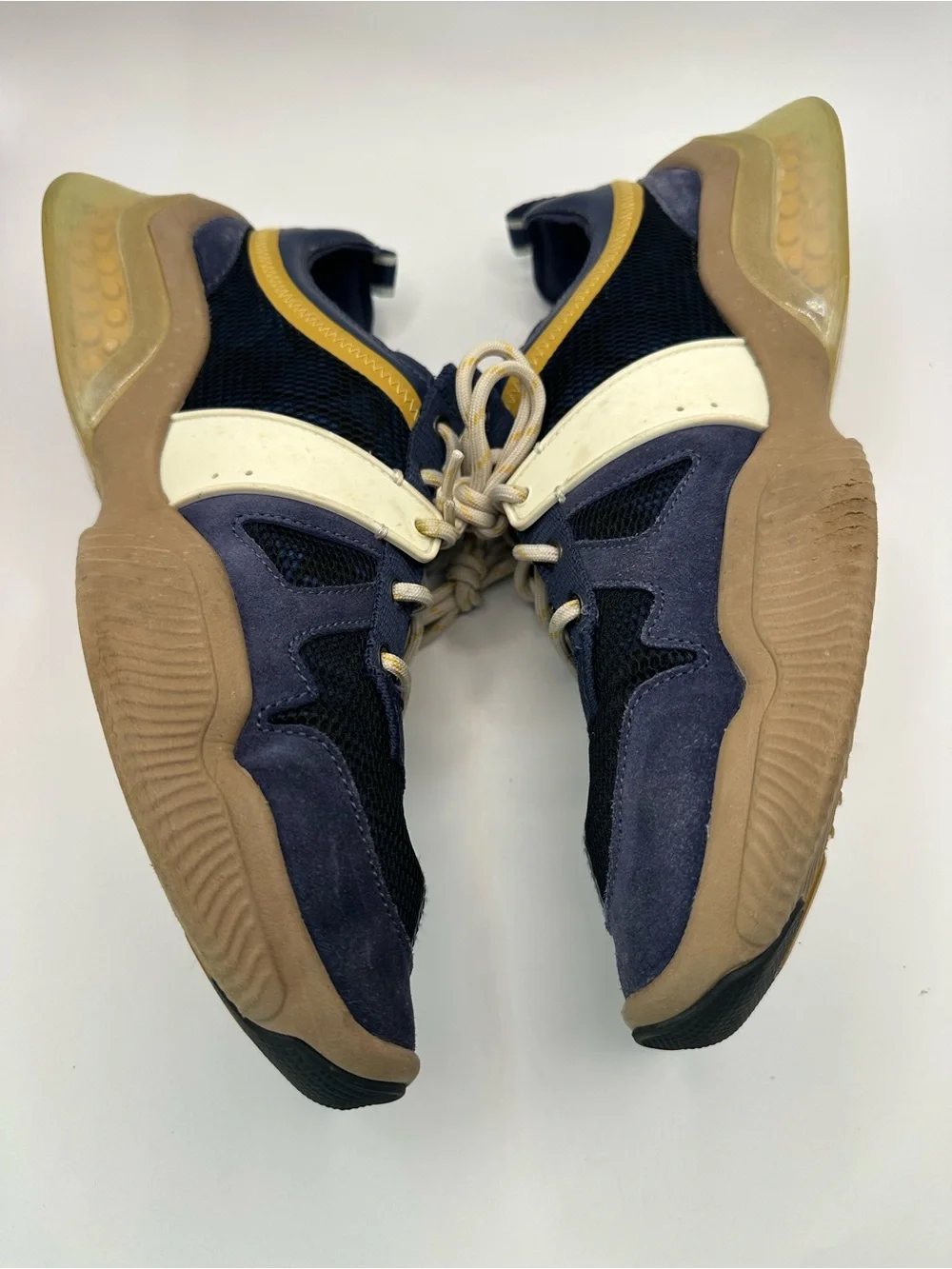 Coach  Navy, Tan & Cream Lace-Up Sneakers